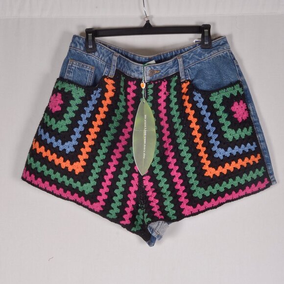 FARM Rio Multicolor Crochet Jean Shorts - Picture 5 of 7